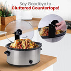 Slow Cooker Lid Holder Compatible with Crock-Pot, Space Saving Stand for Clean Kitchen and Convenient Cooking