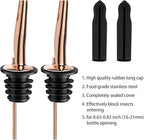 Pafusen 12 Pack Liquor Bottle Pourers, Liquor Pour Spout for Liquor Bottles, Stainless Steel Olive oil Dispenser Spout, Alcohol Pourer Dust Caps Long Covers, Rose Gold