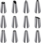 Tamodan Piping Bags and Tips, Cake Piping Bags and Tips Suitable for Beginners Included 100PCS 16 Inch Disposable Piping Bags with 12 Piping Tips Set, 2 Coupler and 1 Reusable Pastry Bags