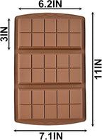 2 Pc Chocolate Bar Mold Set, 10 Snap 4/5 Inch Deep Large Chocolate Mould Silicone Break Apart Thick Silicone Molds for Candy, Dubai Pistachio, Snacks and Desserts