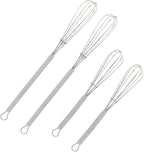 4 Pack Mini Wire Kitchen Whisks Small Egg Whisk Gravy Sauce Mini Whisk Silver-Each of 2PCS 5 Inches and 7 Inches