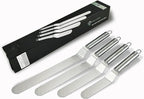 NewlineNY Professional Baker’s All Stainless Steel 4 Spatula Set – 6” 8” 10” and 12” Offset Blades for Better Icing Frosting Decorating