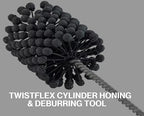 TwistFlex Cylinder Hone | 4-1/4” 240SC Flexible Cylinder Honing & Deburring Tool | 4.25” Bore Brush for Hole Diameters 4” – 4.27” | Silicon Carbide 240 Grit 0.354” Shank 13-1/2” Length