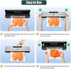 Food Saver Vacuum Sealer Machine-100 Times Consecutive Works | 5mm Sealing Wire | 5 Food Modes | Compact Design Dry&Moist Multi-Functional Storage with 10 Vacuum Seal Bags