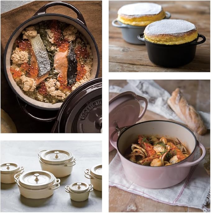 Vermicular Oven Pot | Non-Toxic Enameled Cast Iron Pot | 26cm Shallow (3.9 Qt) | Oven-safe | Induction-compatible | Dutch Oven | Made in Japan | Serves 3-4 | Matte Black