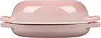 Enameled Cast Iron Oval Dutch Oven Pot with Lid, Dutch Oven for Sourdough Bread Baking, Oval Bread Pan, 5qt, Pink
