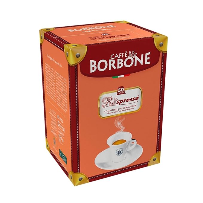 Caffè Borbone Red Blend Nespresso Compatible Espresso Coffee Pods, 50 Count Espresso Pods