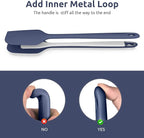 14in Extra Large Silicone Spatula: U-Taste 600ºF Heat Resistant Flexible Silicon Mixing Stirring Cooking Scraping Baking Bowl Scraper Seamless Spreader for Kitchen Nonstick Cookware (Midnight Blue)
