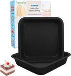 2-Pack 8x8 Square Cake Pan, Nonstick Brownies Square Cake Pan, 8 inch Square Baking Pan for Making Meat Dishes, Square Cake Pan for Beginners, Easy to Clean