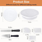Cake Decorating Supplies Kit with Cake Turntable, Offset Spatula, Cake Server, Icing Smoother, Silicone Spatula and Other Baking Tools(7Pcs)