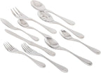 KNORK's Original Flatware Set - 45 Piece Glossy Silverware Set with Knork Forks - Durable and Stylish Knork Flatware Set for Everyday Use, Service for 8