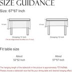 ISAENNE Designer Christmas Linen Square Tablecloth,Light Beige Western Elegant Table Cloth,Fall Wrinkle Resistant Decor Tablecloths for Dining Thanksgiving Kitchen Christmas,67"*67"-Carol G