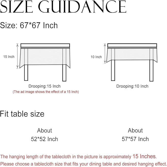 ISAENNE Designer Vintage Linen Floral Square Tablecloth,Fall Colorful Modern Table Cloth,Wrinkle Resistant Decor Tablecloths for Dining Thanksgiving Kitchen Christmas,67"*67"-Bertina E