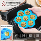 GOKCEN's Silicone Egg Bite Molds [2 Pack] Instant Pot Accessories - Fit Instant Pot 5,6,8 qt Pressure Cooker - Food Freezer Tray with Lid - Reusable Storage Container (Orange & Blue - Egg Bite Mold)