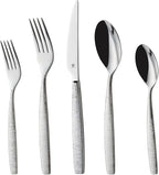 Engraved Silverware Set for 12 | 18/10 Stainless Steel Flatware with Mirror Finish and Engraved Handles | Heavy-Duty, Dishwasher Safe, Built to Last (60-Piece, Mezzano Engraved)