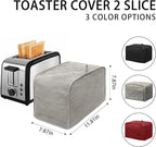 Toaster Cover 2 Slice, Bread Dust Cover & Fingerprint Protection-Polyester & Cotton, Kitchen Small Appliance(Grey)