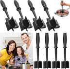 8Pcs Meat Masher, Nylon Nonstick Ground Beef Chopper with 5 Curved Blades & Ergonomic Non-Slip Handle, Heat-Resistant Potato Masher for Kitchen