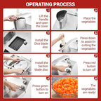 Commercial Food Processor with 6 Blades, Electric Vegetable Slicer & Chopper for Restaurant Kitchen - Stainless Steel Multifunctional Dicer, Shredder, Slicer