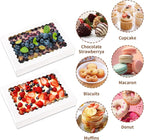 24pcs Cookie Boxes,14x10x2.5 Inch Large Bakery Boxes with Window for Pies Chocolate Strawberries Muffins Donuts Pastry Dessert Christmas(White) (White, 14 * 10 * 2.5inch/24pcs)