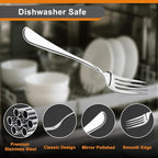 32 Pieces Dinner Forks Set,8" Forks,Food Grade Stainless Steel Dinner Forks,Fine Fork Set for Home,Kitchen,Restaurant,Mirror Polished and Dishwasher Safe