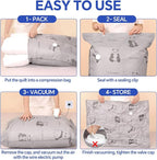 8 Pack Tear-Proof Jumbo Vacuum Storage Bags with Pump, Oxford Fabric Reusable Space Saver Extra Large Vacuum Seal Bags for Clothing, Bedding, Travel Luggage, Blankets and Comforters