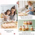 Silicone Muffin Pans for Baking 1 Pack, 2.6 Inch with Metal Reinforced Frame, Regular Size Nonstick Cupcake Pan 12 Cups for Baking Homemade Muffins, Dishwasher Safe BPA Free-Light Yellow