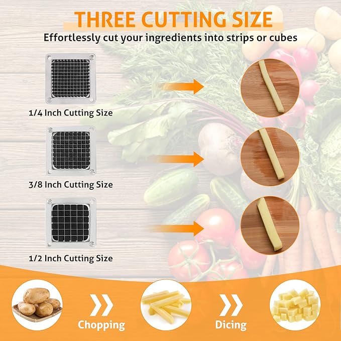 WICHEMI Replacement Blades 3/8" - Commercial Vegetable Chopper & Dicer, Stainless Steel, Onion & Tomato Cutter (2 Pack)