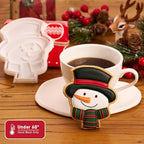 Flycalf Christmas Cookie Cutters Snowman with Plunger Stamps Holiday PLA Baking Accessories Cutter Molds Gifts Decorative Party 3.5" Kitchen Cake Supplies