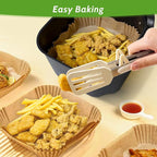 360 Pcs 8” Square Unbleached Heavy Duty Air Fryer Paper Liners Disposable, Non-Stick & Non-Leak Parchment Paper Liners for Airfryer Basket, Deep Fryer Parts & Accessories
