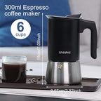 Sivaphe Stainless Steel Stovetop Espresso Brewer 6 Espresso Cup Induction Mocha Pot Cuban Coffee Maker 10.5fl.oz Italian máquina de café expreso