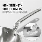 10 Inch Stainless Steel Frying Pan - 5 Ply Stainless Clad Skillet with Aluminum Core, Durable and Even Heating, Professional Cookware for Induction, All Stoves, Oven and Dishwasher Safe
