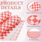 PATIKIL 5.9" x 5.9" Waxed Paper Sheets, 50Pcs Square Pattern Oil-absorbing Dry Food Wrapping Paper for Bakery Coffee Shop Home Baking Kitchen DIY, Red