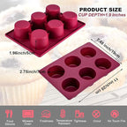 Silicone Muffin Pan 1 Pack, 6-Cavity Chocolate Molds Silicone, Nonstick BPA Free Silicone Baking Molds, Dishwasher & Microwave Safe Muffin Tin, Easy To Use and Clean Candy Molds