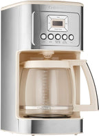 Cuisinart Coffee Maker, 14-Cup Glass Carafe, Fully Automatic for Brew Strength Control & 1-4 Cup Setting, Stainless Steel, DCC-3200CRM, Cream.