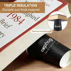 100 Pack 12 oz Coffee Cups,Disposable Hot Drink Paper Cups with Lids & Sleeves -12 Ounce Black Party Cups Perfect for Hot Beverages, Party, Office,and Home Use