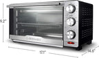 Gourmia GTF7350 6-in-1 Multi-function, Stainless Steel Air Fryer Oven - 6 Cooking Functions - Fry Basket, Oven Rack, Baking Pan & Crumb Tray, Included + Recipe Book