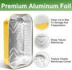 15 Pack 9x13 Gold Aluminum Foil Pans with Lids Heavy Duty 13"×9"×2.4" Foil Food Containers with Lids, Tin Foil Pans for Baking, Meal Prep, Freezer, Heating and Takeout