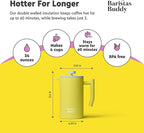 Yellow French Press Coffee Maker - Colorful, Retro And Stylish Insulated Coffee Brewer - Large Size Brews 4 Cups