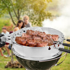 only fire Shish Kabob Set with Stainless Steel Ring, Automatic Skewers Turner for Weber 22" Kettle and Other Similar Kettle Grills