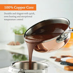 Hestan - CopperBond Collection - Copper Saucier Pan with Lid, Induction Cooktop Compatible, 2-Quart