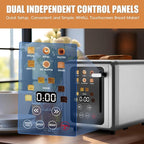 Touch screen Toaster 2 slice,Stainless Steel Digital Timer Toasters with Sound Function,6 Bread Types & 6 Shade Settings,Smart Extra Wide Slots Toaster with Bagel,Defrost Functions,Platinum