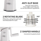 Rotary Cheese Grater Shredder - Upgraded 5 in 1 Cheese Grater with Handle and Strong Suction Base, Multi-purpose Julienne Slicer Ice Shaver Nuts Grinder for Ice, Vegetables, Fruit, Nuts