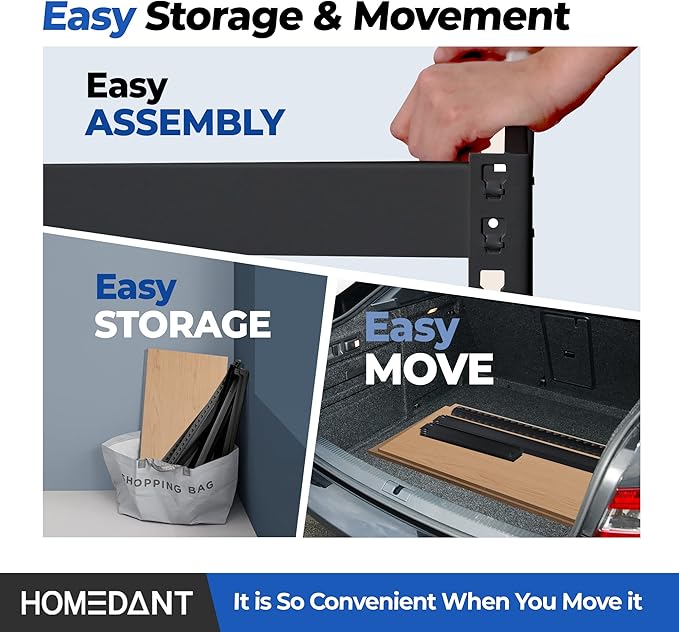 HOMEDANT 5 Tier Laminated Boltless Metal Shelving Unit Adjustable Garage Storage Utility Rack Heavy Duty Shelves Organization Multipurpose Shelf Warehouse Pantry Shed 35.9" W x 18.2" D x 71.3" H 4Pack