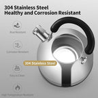 Whistling Tea Kettle, 3.17 Quart/3L Stainless Steel Tea Pot, Stove Top Tea Kettle，Induction Teakettle with Anti-Heat Handle (Mirror Polish)