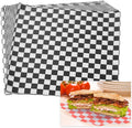 PATIKIL 8.7" x 8.7" Waxed Paper Sheets, 100Pcs Square Pattern Oil-absorbing Dry Food Wrapping Paper for Bakery Coffee Shop Home Baking Kitchen DIY, Black