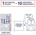 Hefty Shrink-Pak - 4 Large Vacuum Storage Bags for Clothes, Pillows, Towels, or Blankets - Space Saver Vacuum Sealer Bags Ideal Under Bed Storage Solutions