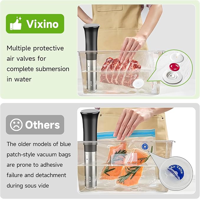 Vacuum Sealer Bags, 30 Reusable Vacuum Sealer Bags for Food, BPA-Free, Meal Prep and Sous Vide Cooking,Works for Handheld Sealer and Vac Sealer Machine with External Vacuum Systems