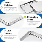12 Pack Stainless Steel Baking Sheet Pans, 12.5" L × 9.6" W × 1" H Cookie Sheets for Toaster Oven, Rust-Resistant, Dishwasher Safe