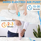 SZO 6 Pack Vacuum Storage Bags With Electric Air Pump,(3 Jumbo/3 Large) Vacuum Seal Bags For Clothing Travel, Space Saver Bags For Luggage, Blankets,Bedding,Moving