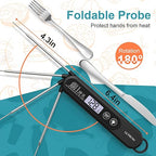 Ultrean Digital Meat Thermometer for Cooking,Ultra-Fast Instant Read Food Thermometer with Backlight,Foldable Probe,Waterproof Kitchen Thermometer for BBQ,Grill,Fry,Oven,Candy Making